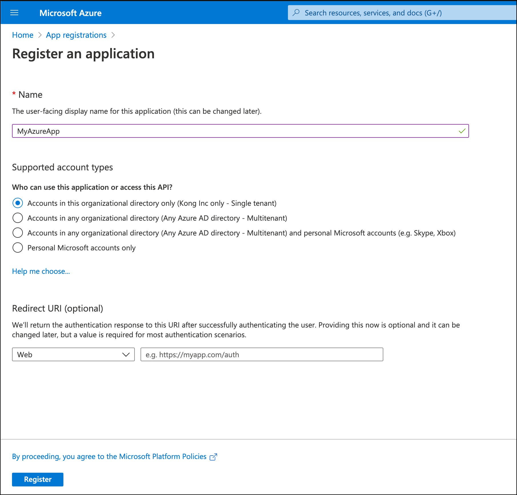 Azure App Registrations