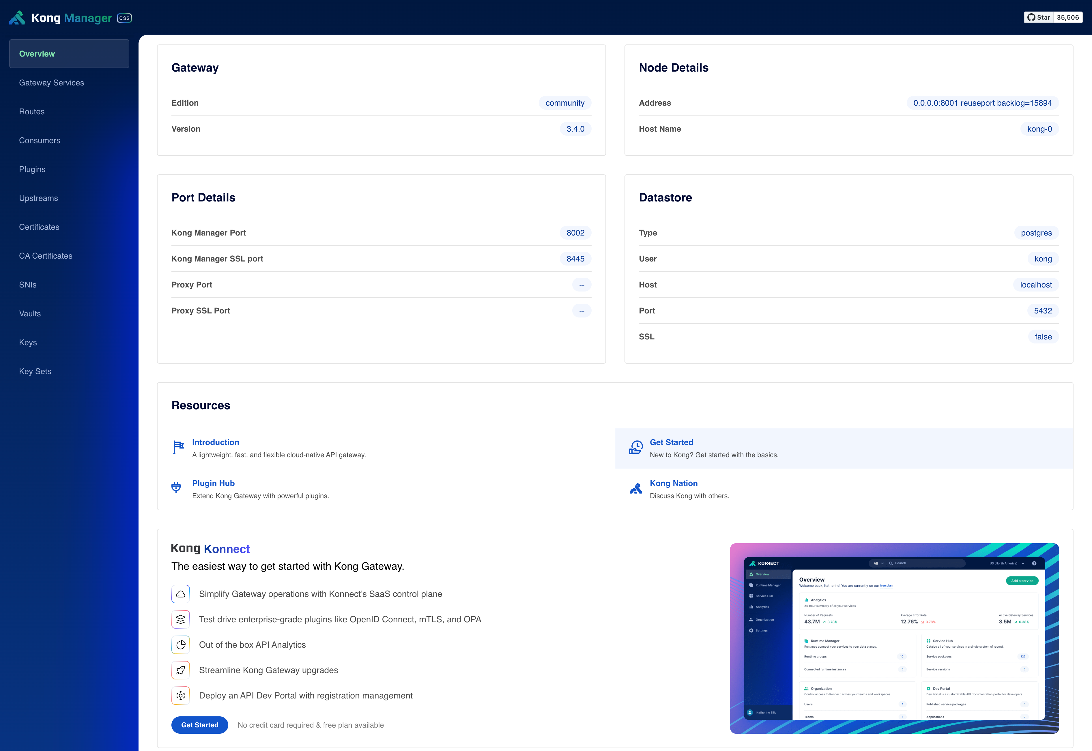 Kong Manager OSS interface